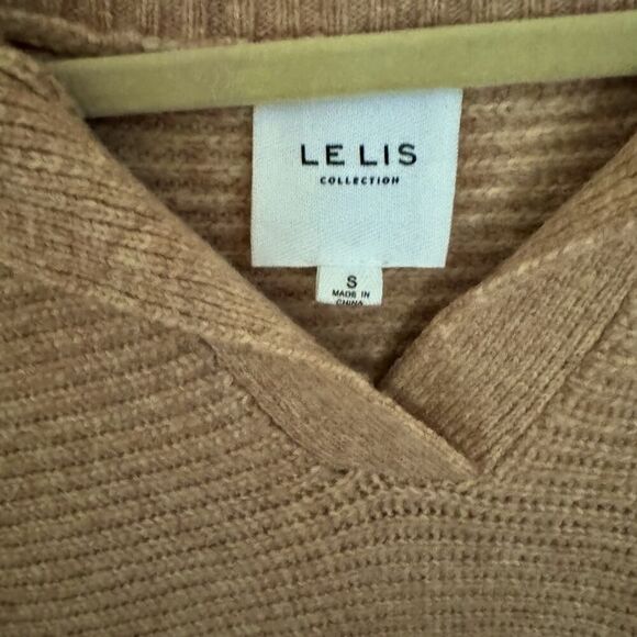 Lelis Collection heathered camel long sleeved rib knit sweater - S - Picture 5 of 9